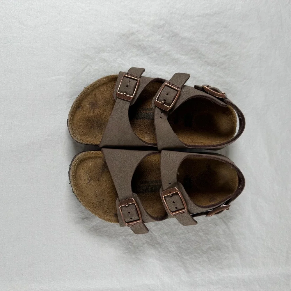 Birkenstock Kids's Size 25 US 7 Mocha Milano Birko-Flor Backstrap Sandals